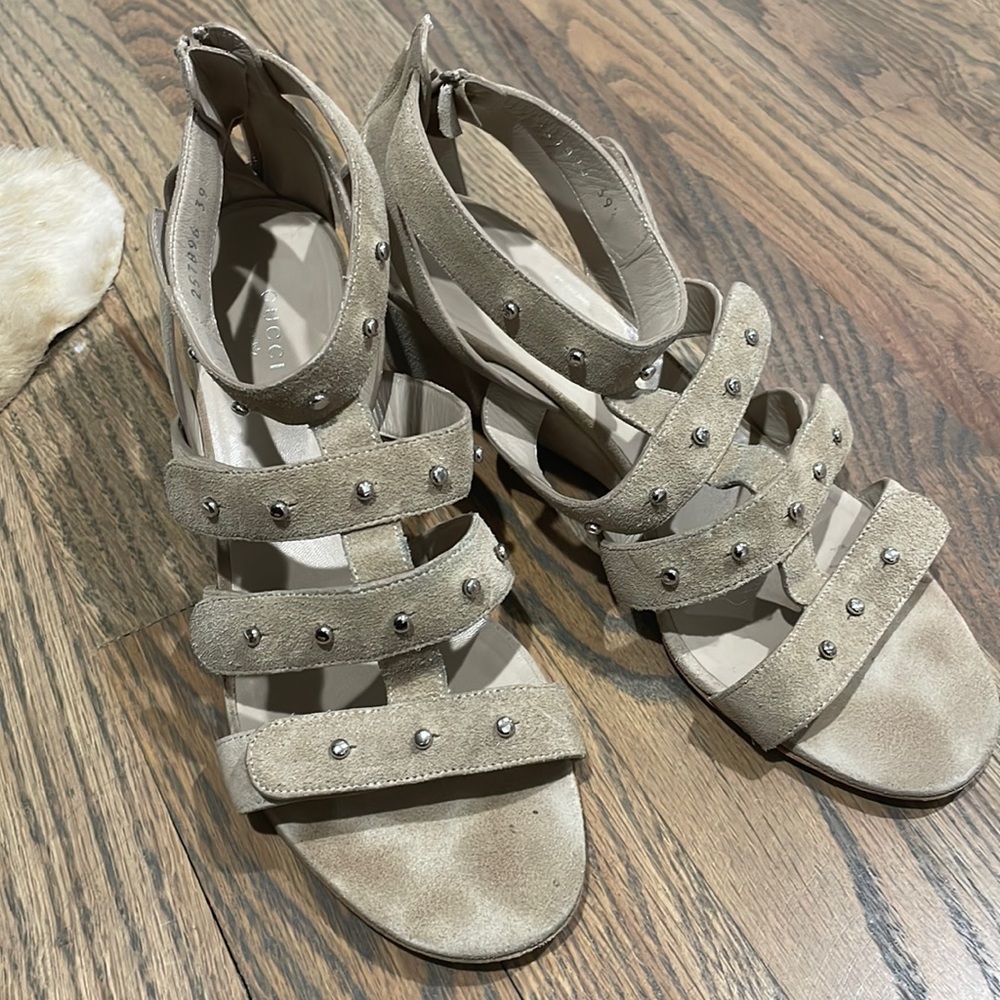 Gucci Beige Espadrilles with Studded Straps